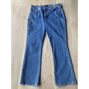 NYDJ Jeans Slimming Flattering Straight Leg Sz 14P 70's Inspired Beaded Pockets